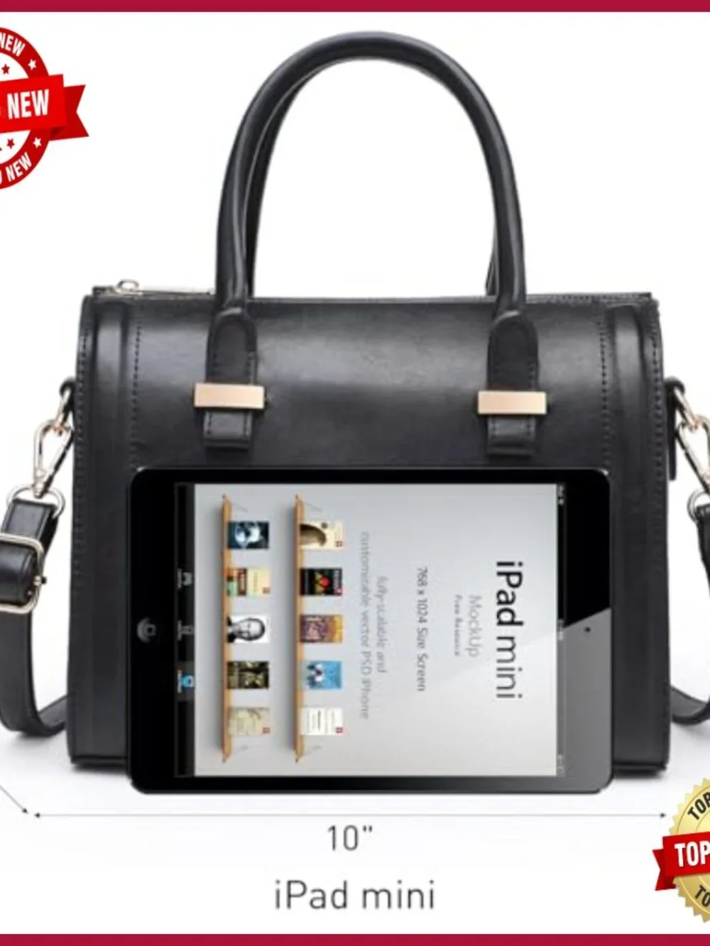 Patent Vegan Leather Barrel Top Handle Satchel Purse with Crossbody Strap